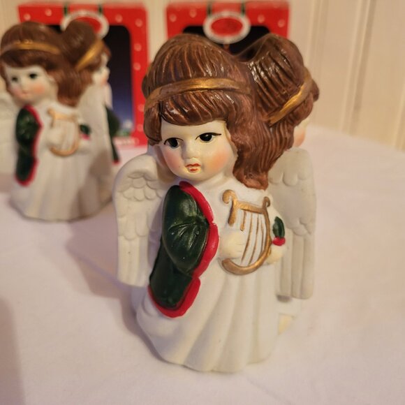 Vintage Christmas Porcelain Candle Holder - Set of 2 - River Grove Pottery works - Picture 6 of 10